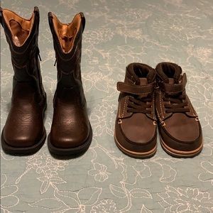 Lot of size 8 toddler boy shoes - brown
